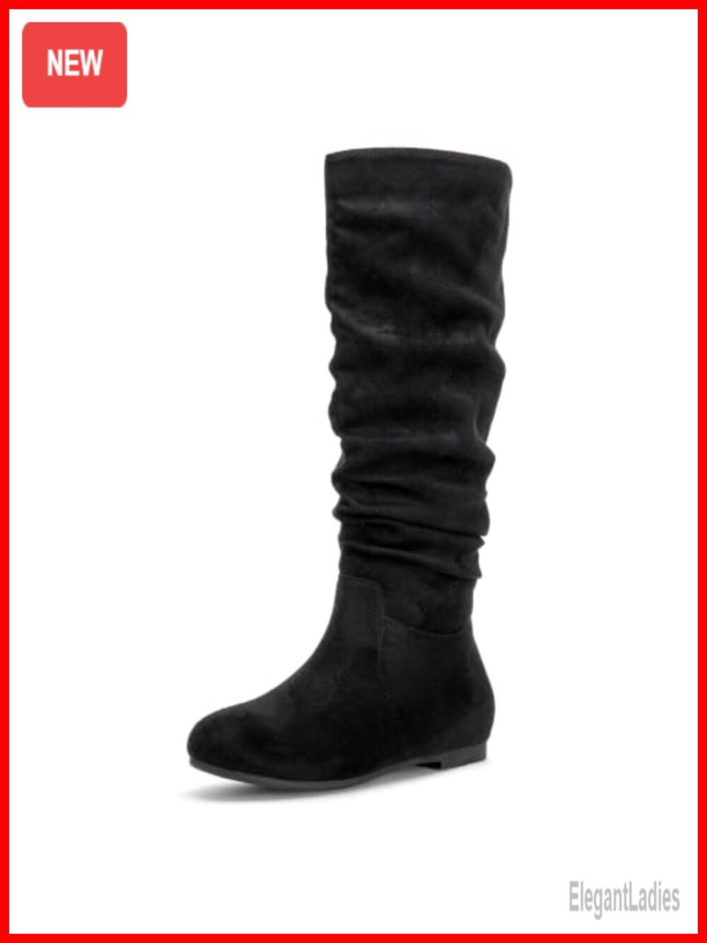 Slouchy Knee High Boots Suede Flat Pull On Tall Boot